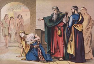 Death of Sapphira by English School